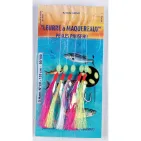LOT DE 3 LEURRES A MAQUEREAUX - 5 HAMEÇONS N° 1/0