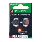 FLASHMER CR2032 LITHIUM BATTERY - 3 VOLTS - 2-PACK