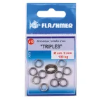 TRIPLE SPLIT RINGS OF STAINLESS STEEL - 10 pcs