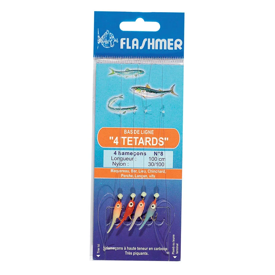 BAS DE LIGNE 4 TÉTARDS - 4 HAMEÇONS