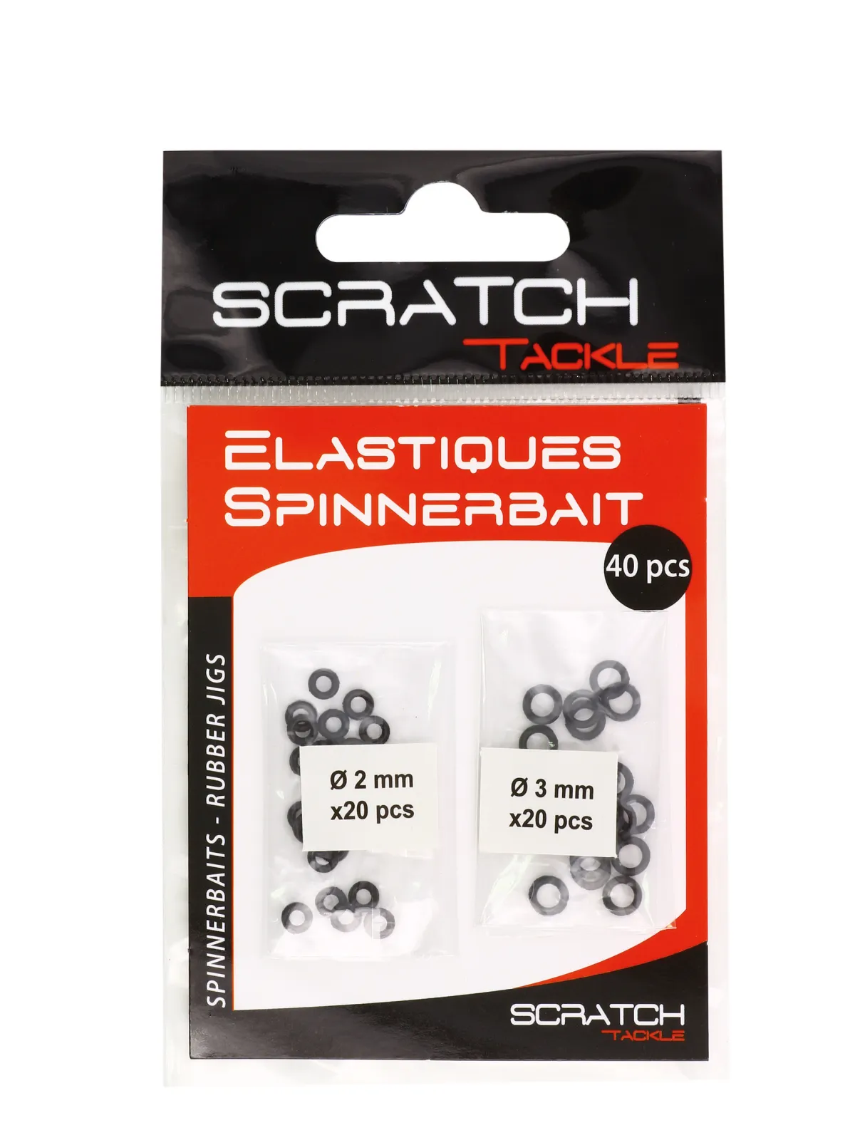 ASSORTED SPINNERBAIT ELASTICS - 40-pack