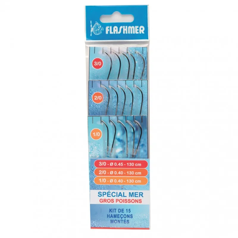 KIT X15 HAMEÇONS MONTÉS SPÉCIAL MER "GROS POISSONS"