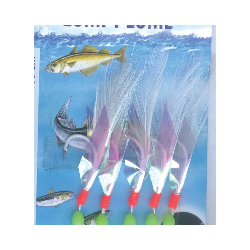 PLUMES DE MER LUMI-PLUMES - 5 HAMEÇONS N° 2/0