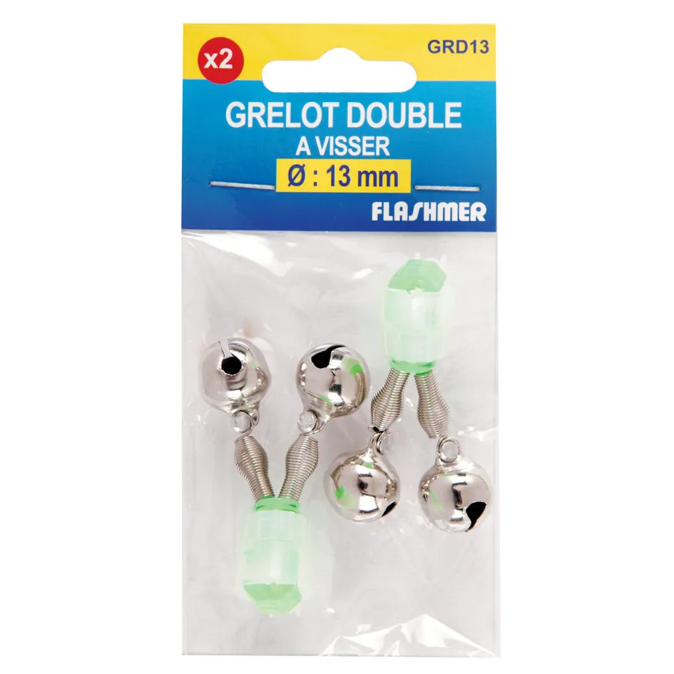 DOUBLE SCREW-ON BELL - NICKEL-PLATED Ø 13 mm