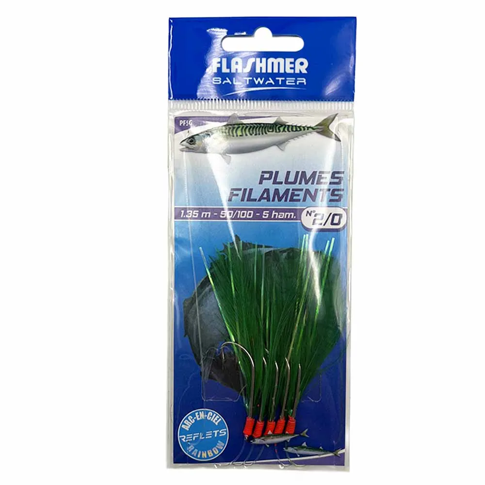 PLUMES DE MER FILAMENTS - 5 HAMEÇONS N° 2/0