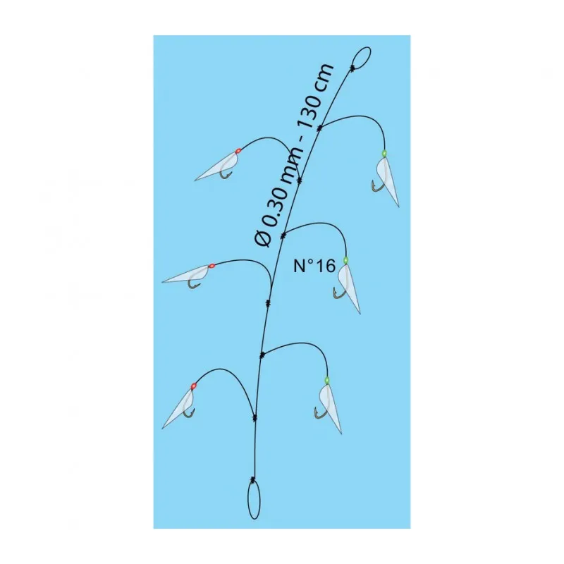 BAS DE LIGNE MICRO ALEVINS - 6 HAMEÇONS