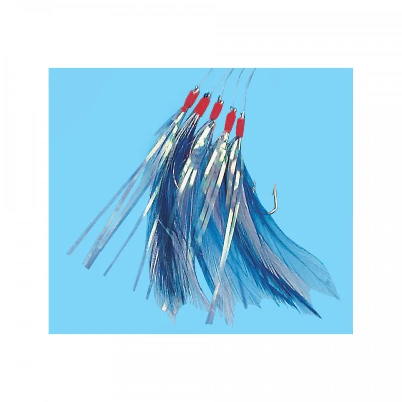 PLUMES DE MER FILAMENTS - 5 HAMEÇONS N° 2/0