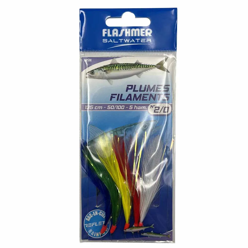 PLUMES DE MER FILAMENTS - 5 HAMEÇONS N° 2/0