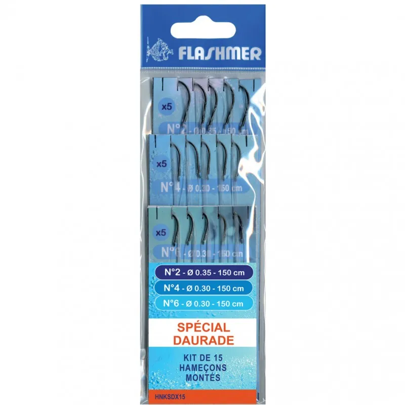 KIT X15 HAMEÇONS MONTÉS SPÉCIAL DAURADE