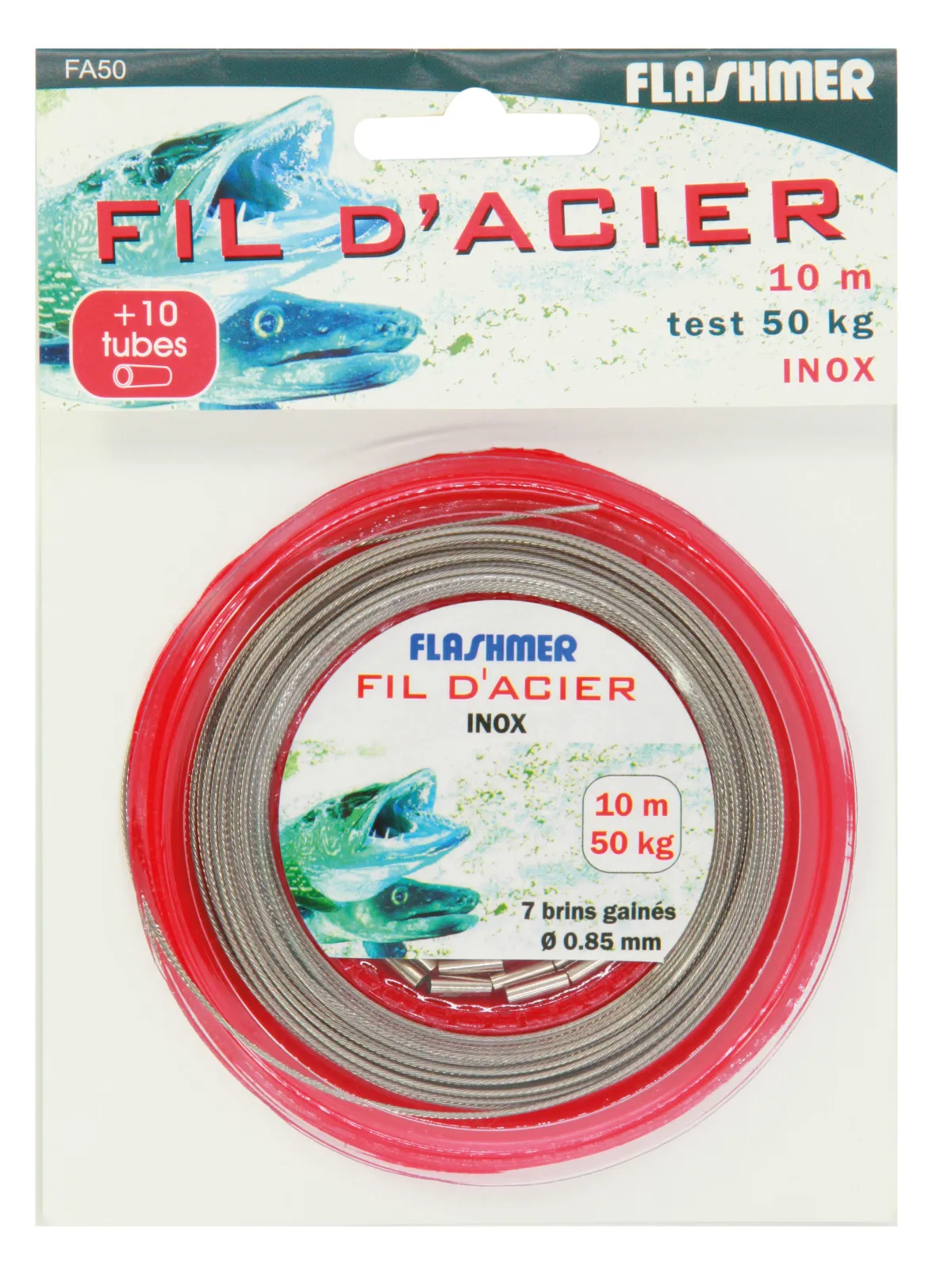 FIL D'ACIER TRESSÉ 7 BRINS GAINÉ - 10 m