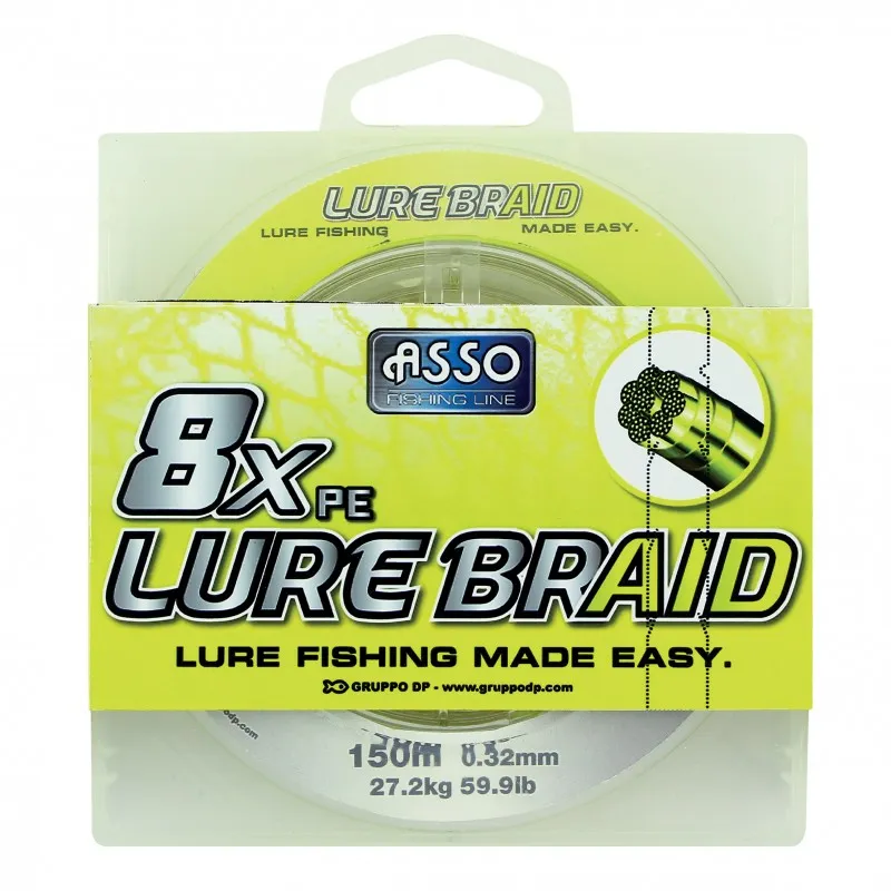 8X PE BRAID LURE LINE - 150 m - NEON YELLOW
