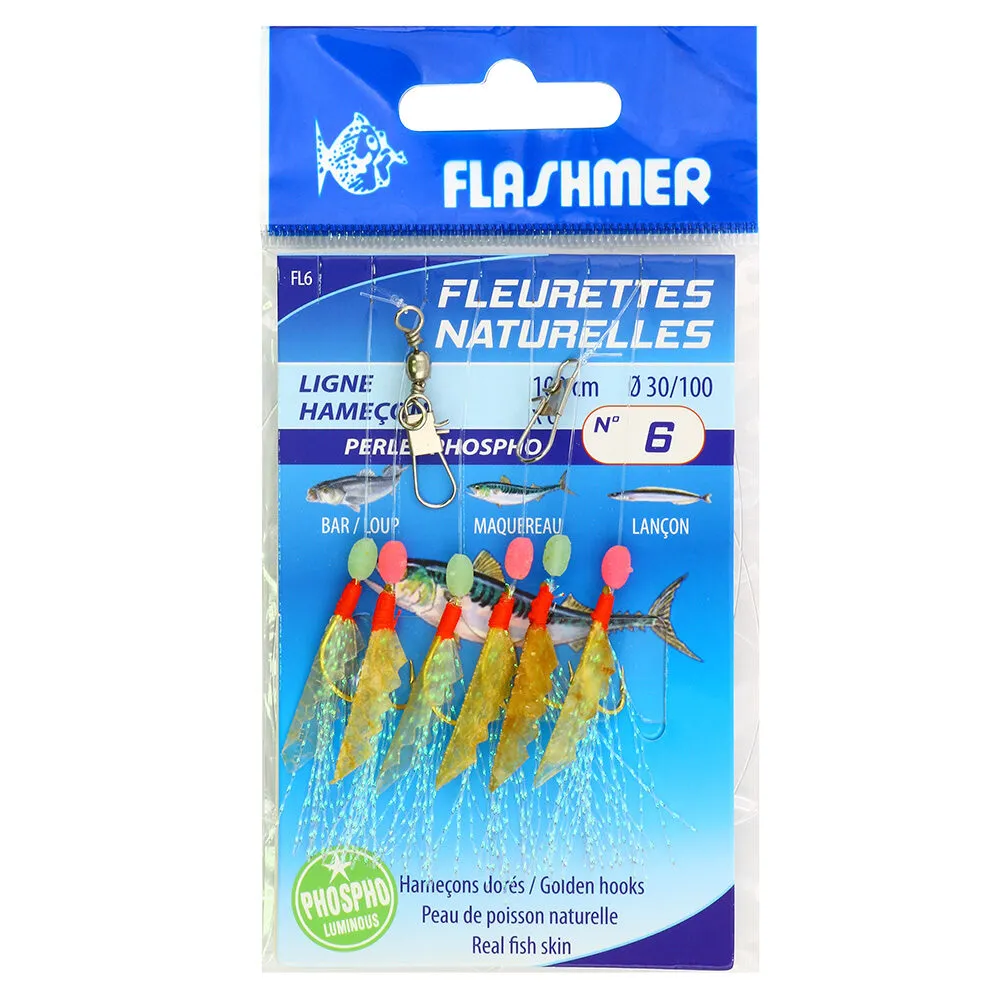 BAS DE LIGNE FLEURETTES NATURELLES - 6 HAMEÇONS
