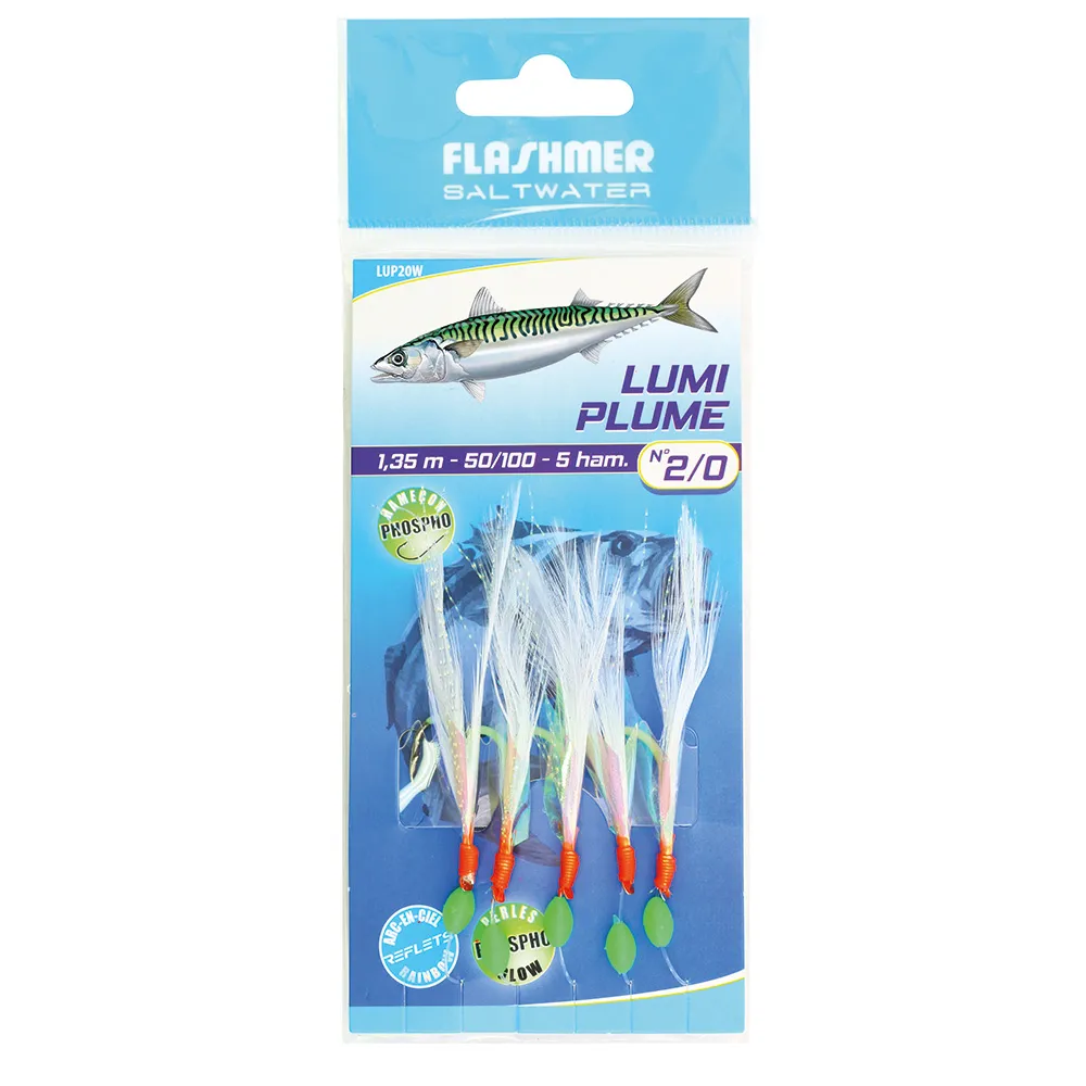 PLUMES DE MER LUMI-PLUMES - 5 HAMEÇONS N° 2/0