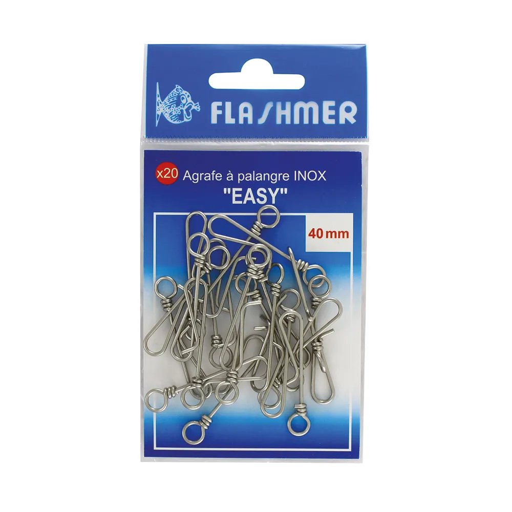 EASY STAINLESS STEEL LONGLINE SNAP - 20-pack