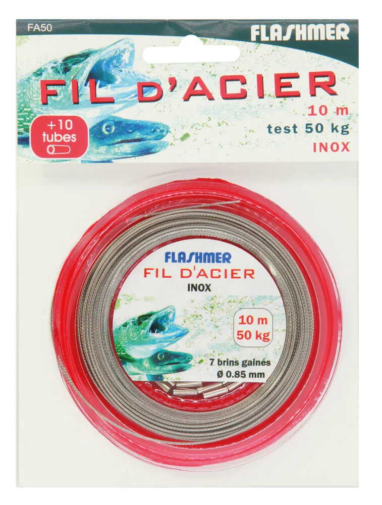 FIL D'ACIER TRESSÉ 7 BRINS GAINÉ - 10 m