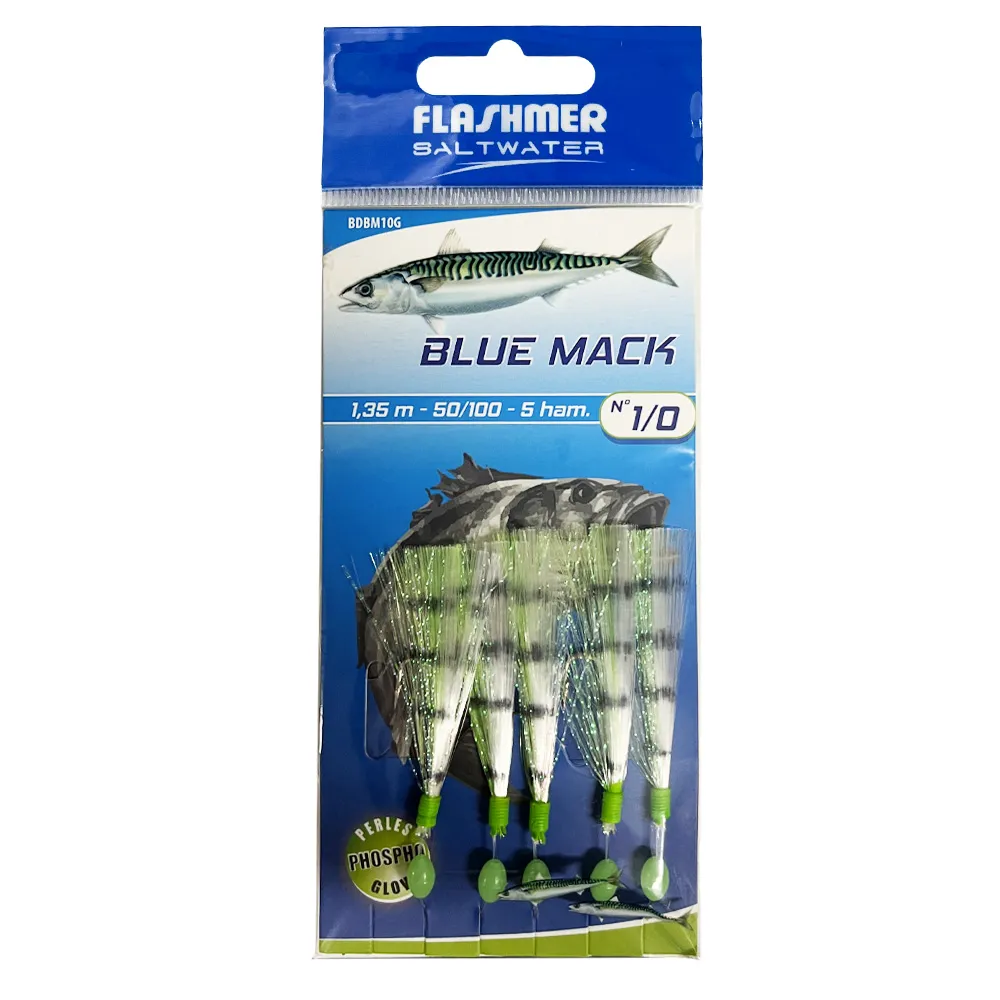 BAS DE LIGNE BLUE MACK - 5 HAMEÇONS N° 1/0