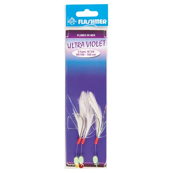 PLUMES DE MER ULTRA VIOLET - 5 HAMEÇONS N° 2/0