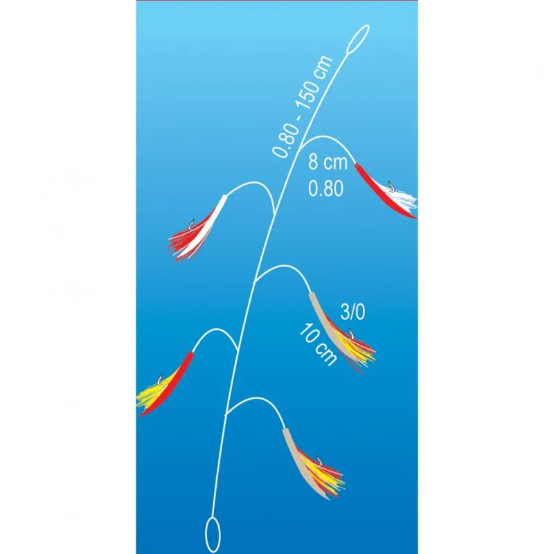 BAS DE LIGNE TUB A LIEU - 5 HAMEÇONS