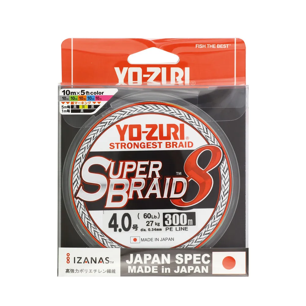 TRESSE SUPER BRAID 8x - 300 m - MULTICOLORE