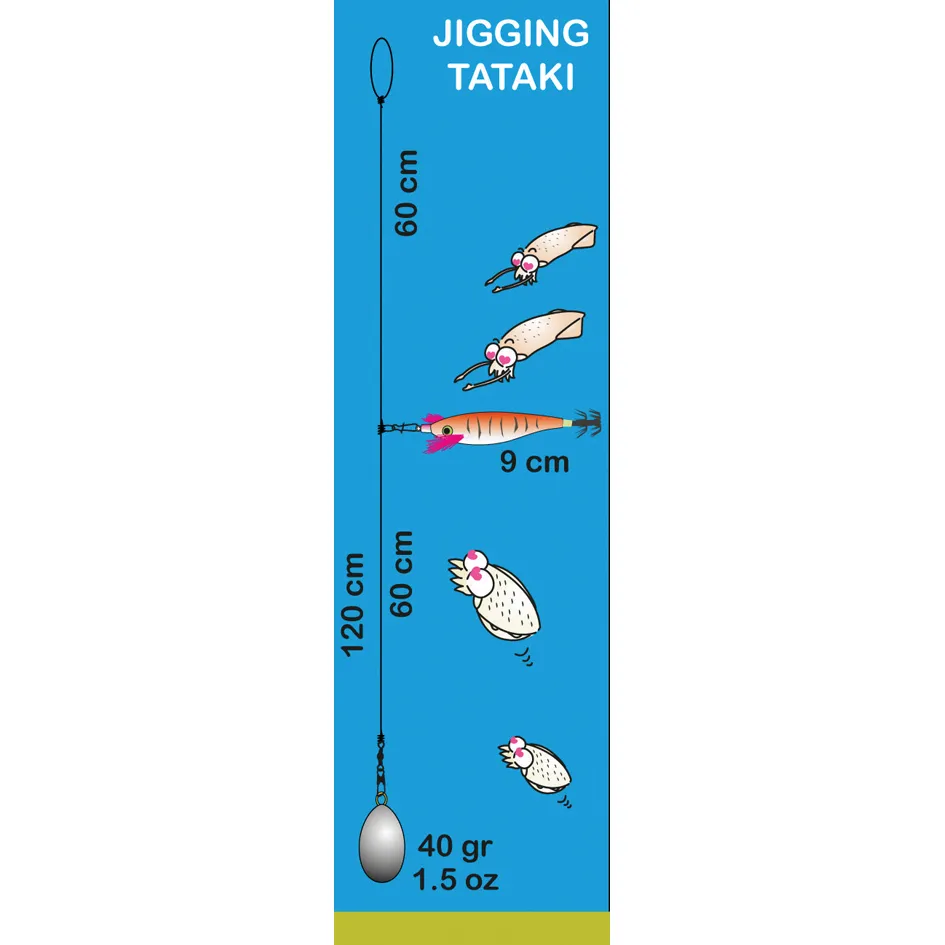 BAS DE LIGNE SQUID SET SEICHE ENCORNET - 1 TURLUTTE