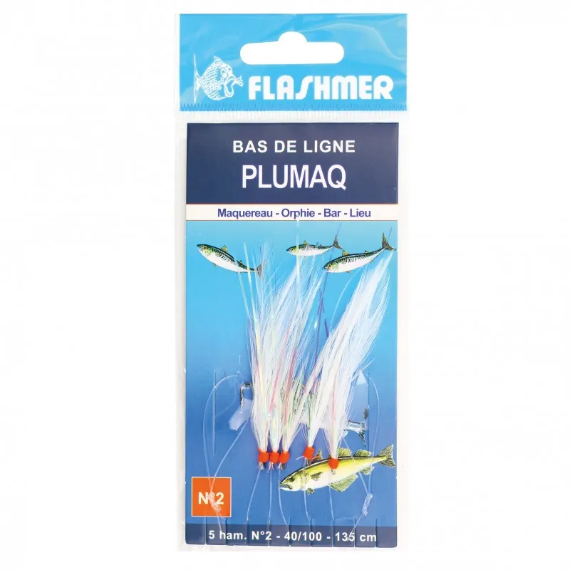 BAS DE LIGNE PLUMAQ - 5 HAMEÇONS N° 2