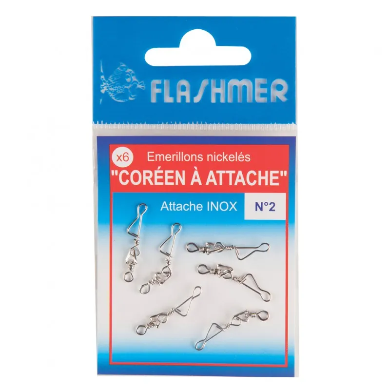 EMERILLON COREEN NICKELÉ A ATTACHE INOX - x6