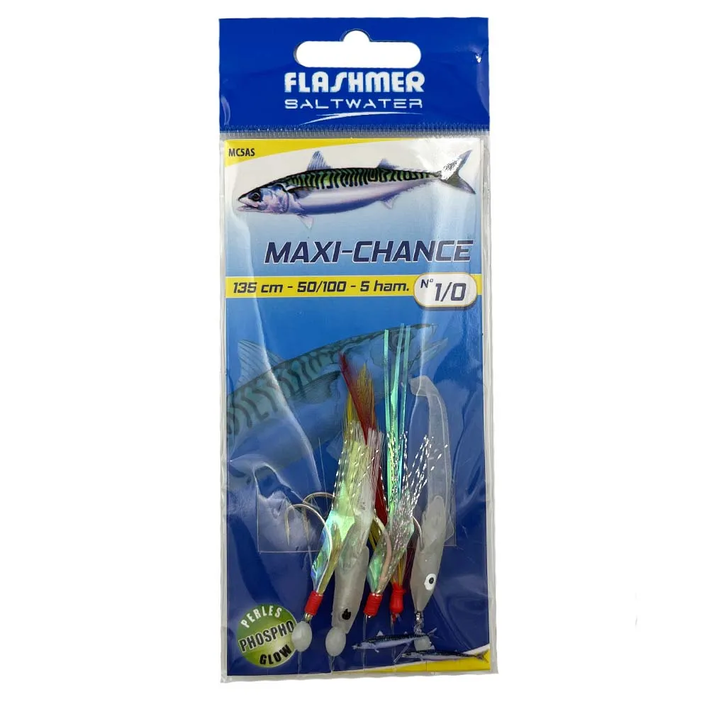 BAS DE LIGNE MAXI-CHANCE - 5 HAMEÇONS N° 1/0