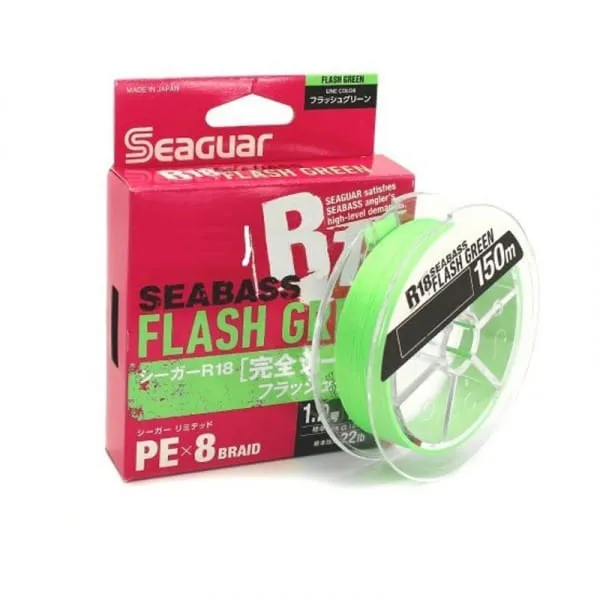 PE X8  R-18 SEABASS FLASH GREEN - 150 M