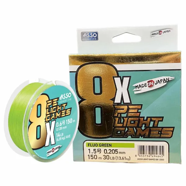 Produit TRESSE LIGHT GAMES 8X PE - 150 m - FLUO GREEN Image