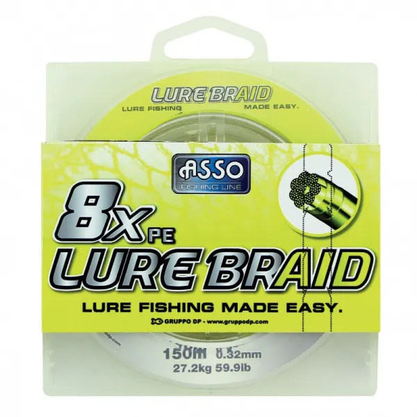 Produit TRESSE LURE BRAID 8X PE - 150 m - JAUNE FLUO Image