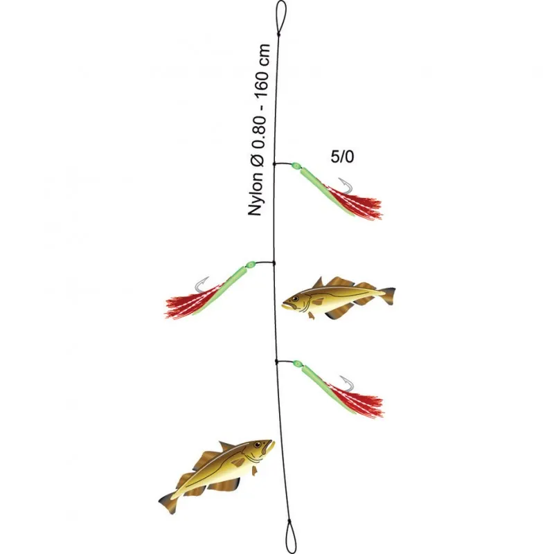 FLUORESCENT RIG - 3 HOOKS