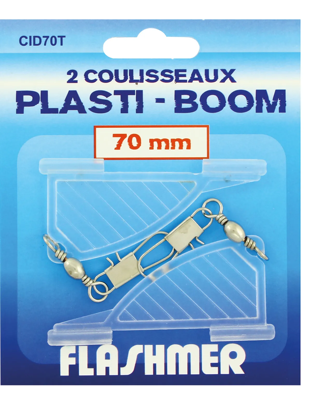 PLASTI-BOOM SLIDERS (2-pack) - 70 mm - CLEAR - (2-pack)