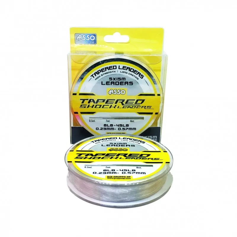 NYLON TAPERED SHOCK LEADER PROTECTOR 5x 15 m - CRISTAL