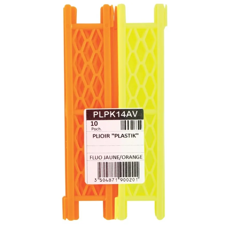 PLIOIR EN PLASTIQUE FLUO - 140 X 30 mm - x2