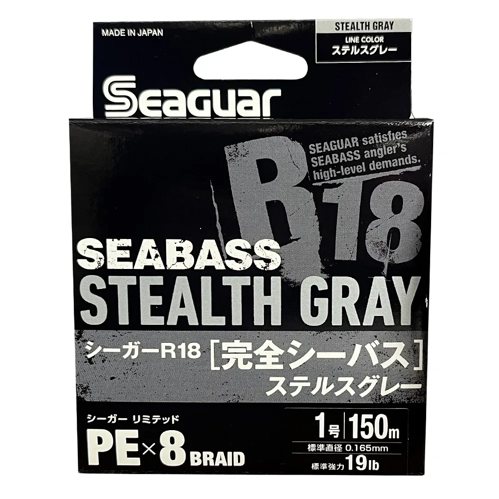 PE X8 R-18 Seabass Stealth Gray - 150 m