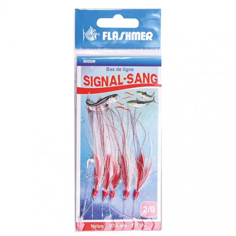 BLOOD SIGNAL RIG - 5 HOOKS, SIZE 2/0