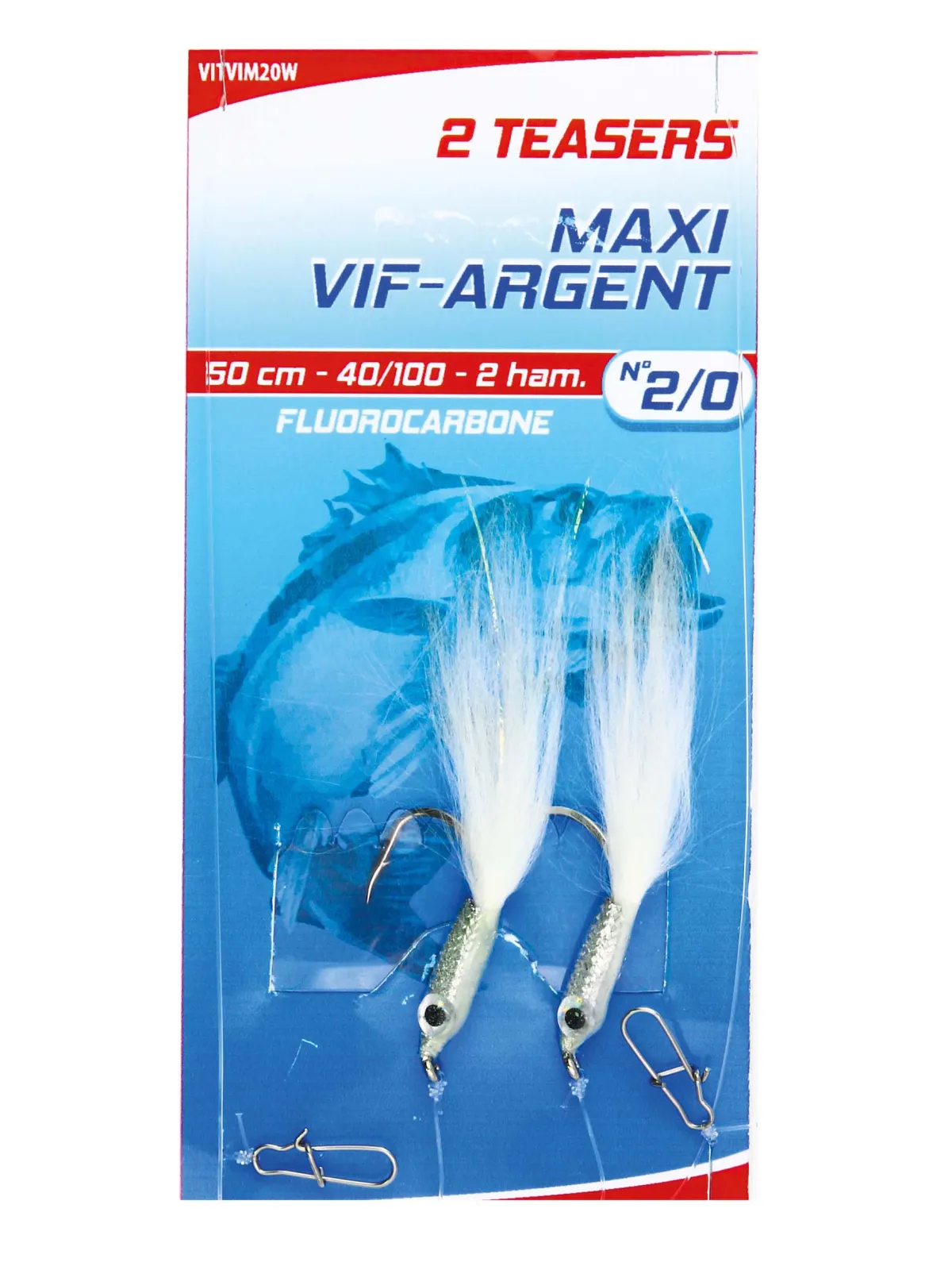 MAXI VIF SILVER FLUOROCARBON PRE-TIED TEASER - No. 2/0