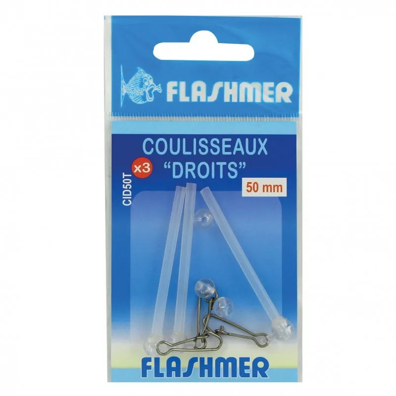 STRAIGHT SLIDERS - 50 x 3 mm - CLEAR - 3-pack