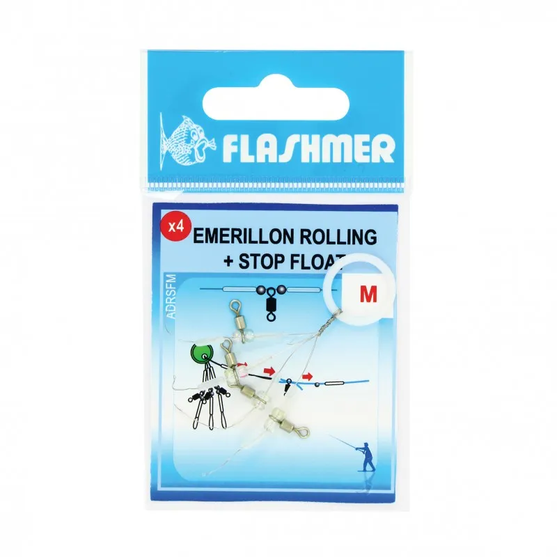 ROLLING SWIVEL + STOP FLOAT - 4-pack