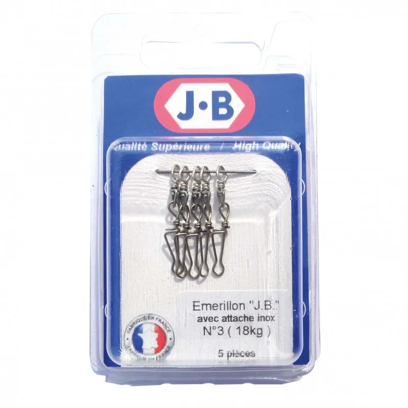 EMERILLON NICKELÉ JB A ATTACHE INOX - x5