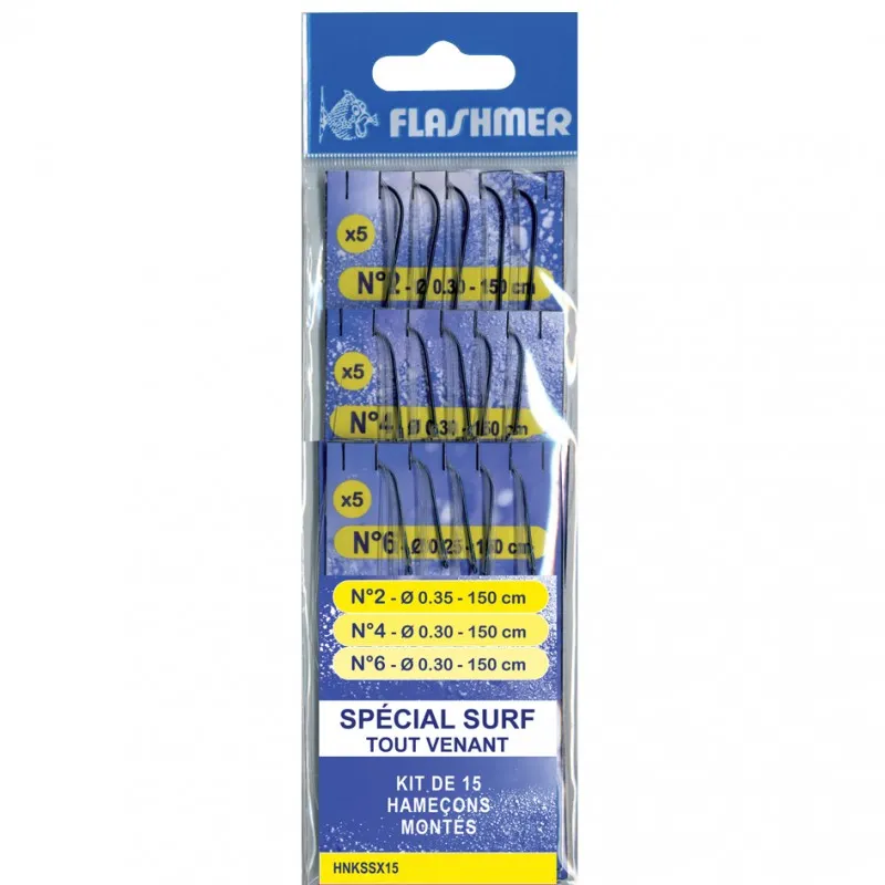 X15 KIT: PRE-TIED SURF HOOKS "ALL-PURPOSE"