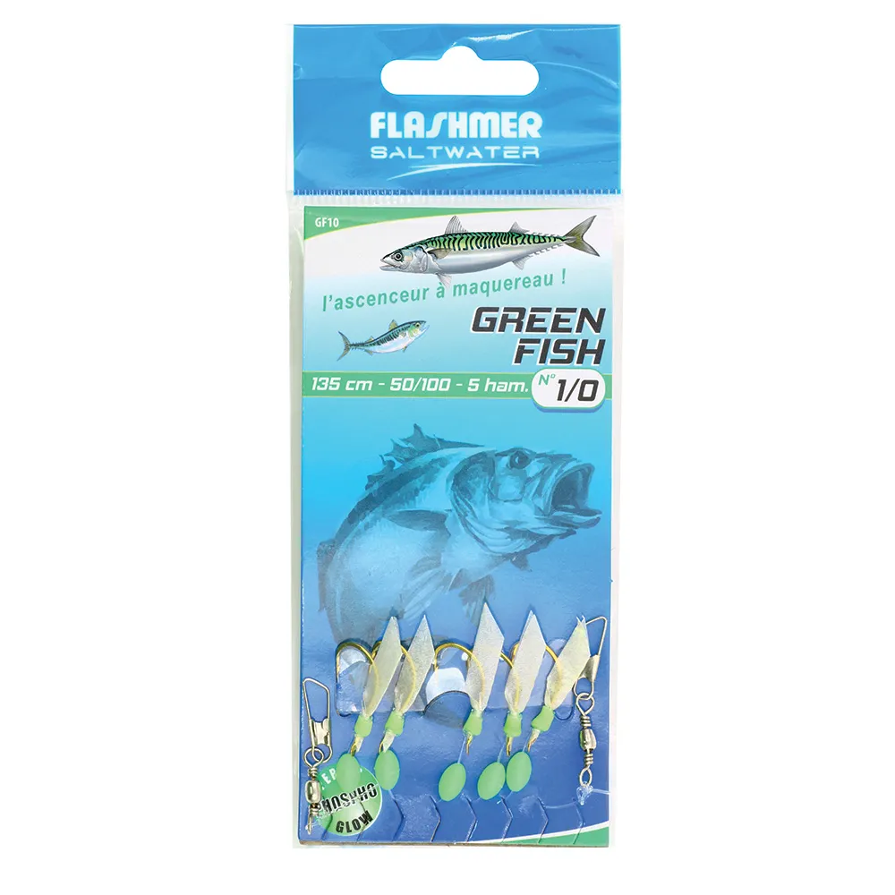 GREEN FISH RIG - 5 HOOKS