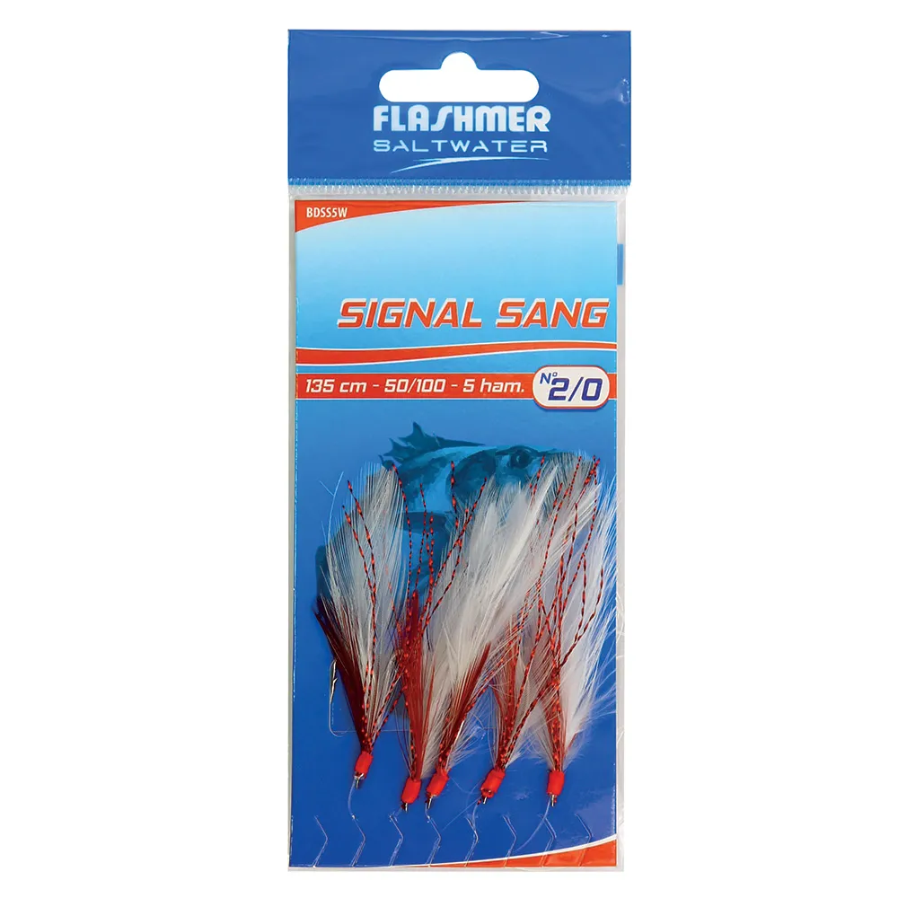 BLOOD SIGNAL RIG - 5 HOOKS, SIZE 2/0