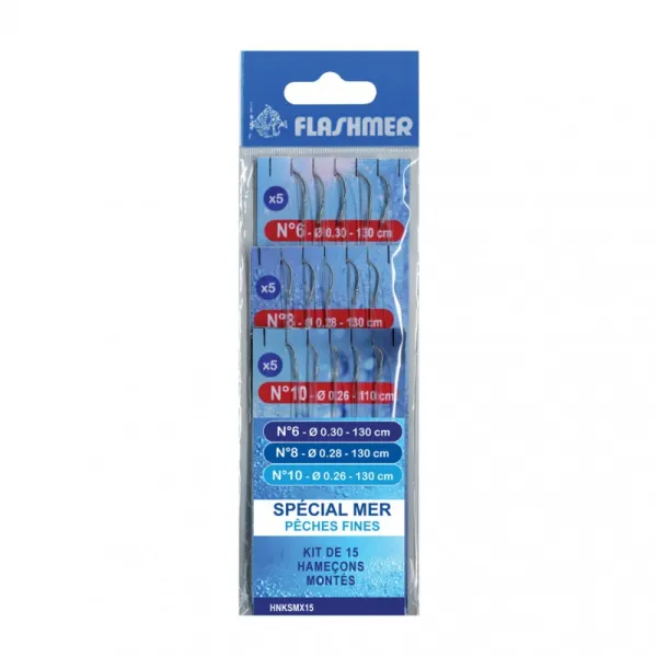 Produit KIT X15 HAMEÇONS MONTÉS SPÉCIAL MER "PÊCHES FINES" Image