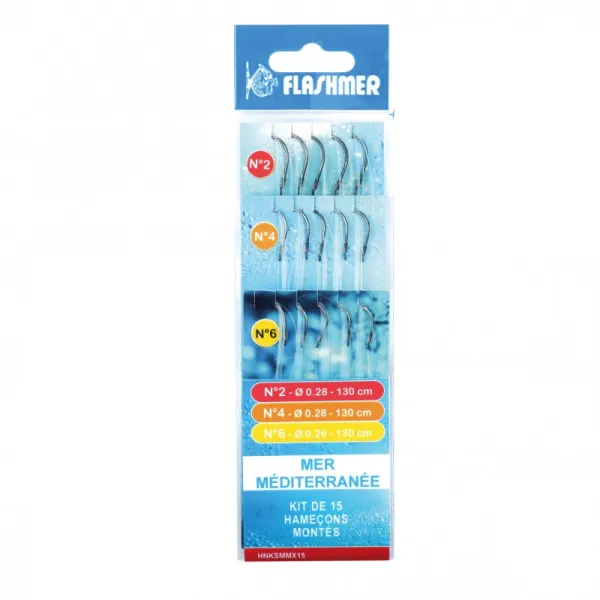 Produit KIT X15 HAMEÇONS MONTÉS SPÉCIAL MER "MÉDITERRANÉE" Image