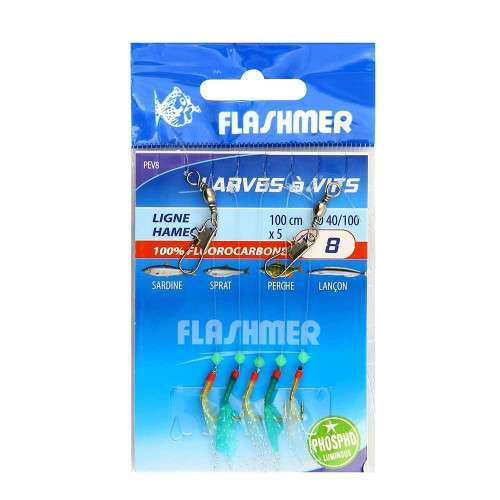 BAS DE LIGNE LARVES A VIF - 5 HAMEÇONS