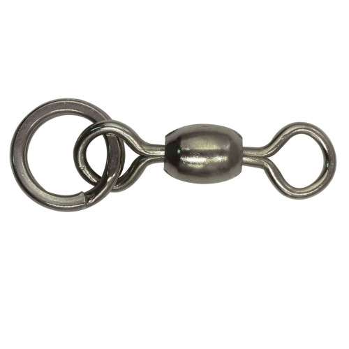 COMBO CRANE SWIVEL + SPLIT RING - BLACK NICKEL