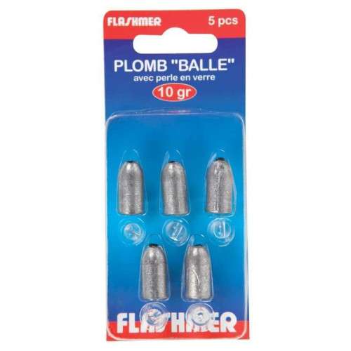 PLOMBS BALLE + PERLE EN VERRE - x5