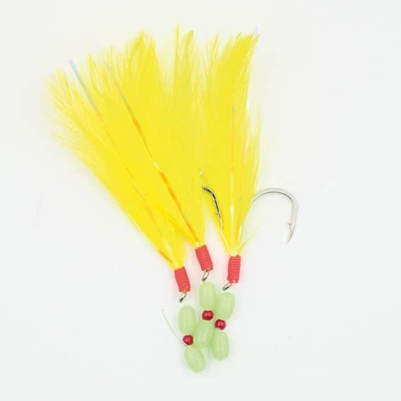 Bas De Ligne Flashmer Spécial Bar - 3 Hameçons 3/0 Rouge