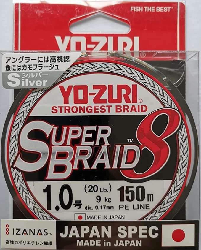 TRESSE SUPER BRAID 8x - 150 M - GRISE YO-ZURI